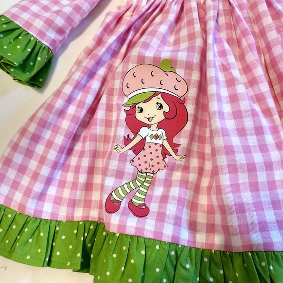 Strawberry Shortcake Ruffled Pants Set & Matching Hairbow - Picture 4 of 9